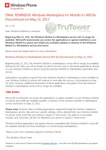 WindowsMobile, Windows Mobile 6, Windows Mobile Maretplace Apps