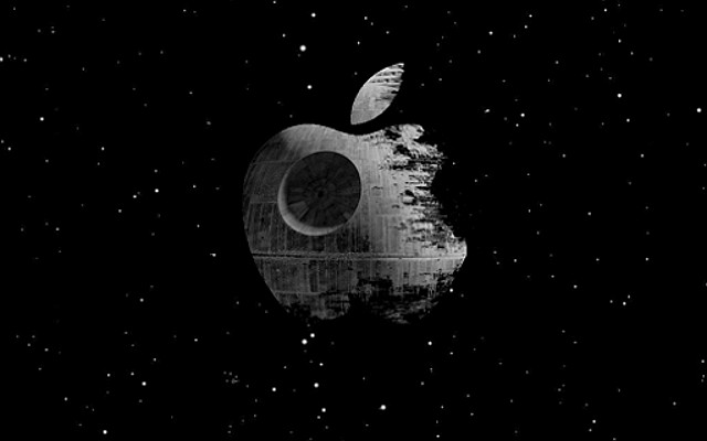 Apple Death Star picture, Apple logo Star Wars, Funny Apple Logo