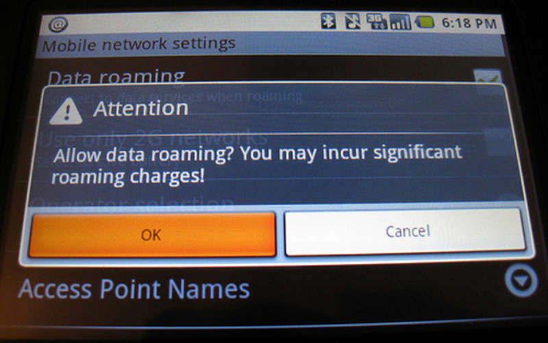 International Roaming, Turn off Data Roam, Prevent High Internet Web Usage