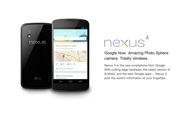Android Nexus Phone, Google Nexus Smartphone, Nexus 4 and 10 smartphones
