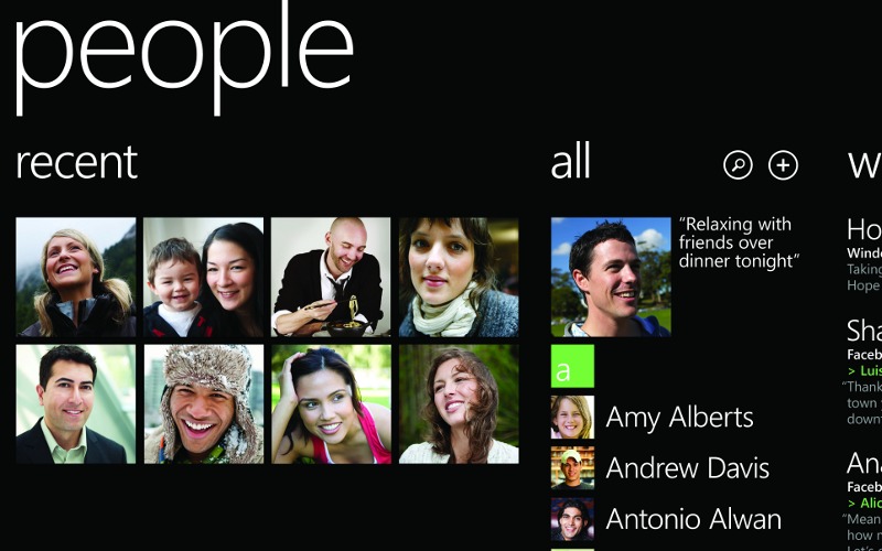 People Hub Skype Integration, WP8 People Hub, Windows Phone 8 Contacts