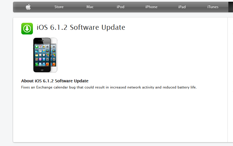 iOS 6.1.2, Apple Update, iPhone Update