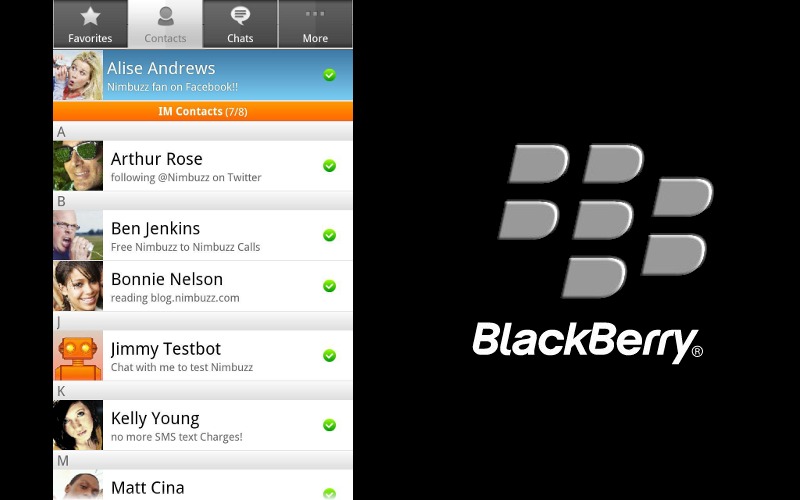 Nimbuzz for BlackBerry 10, BB10 Calling Apps, BlackBerry10 VoIP