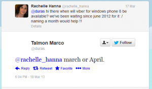 Viber for Windows Phone 8, Viber WP8