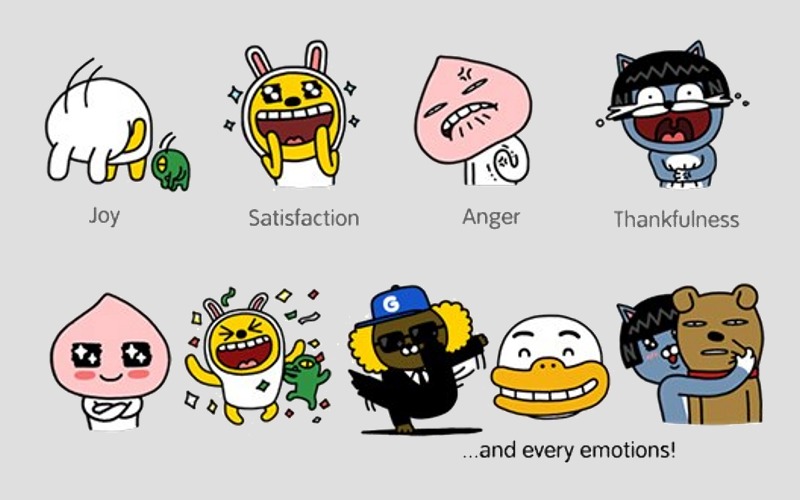 KakaoTalk Stickers, Stickers for apps, VoIP messaging