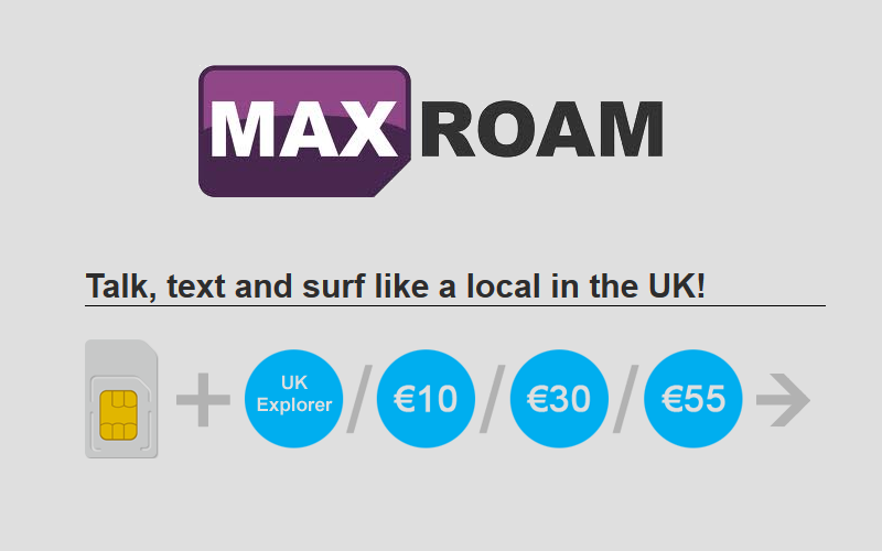 Maxroam UK Bundle, Maxroam SIM, Global International Roaming