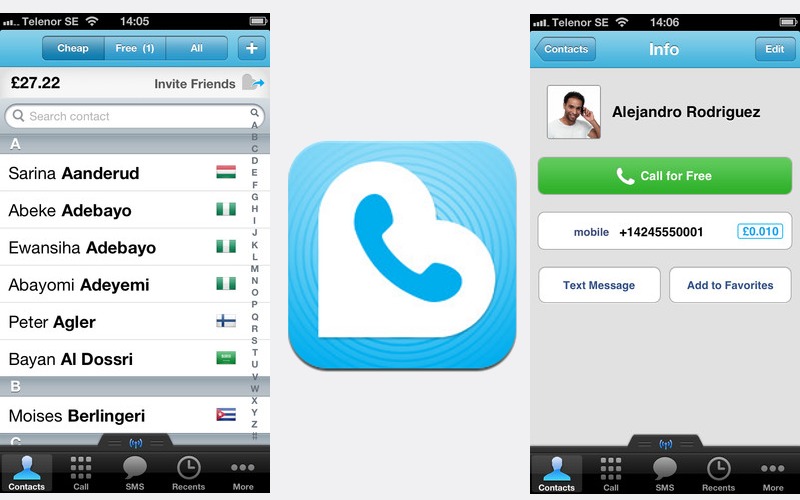 Rebtel for iOS, iPad Voice Calls, iPod touch calling apps