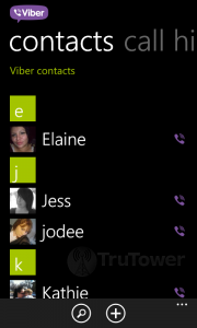 Viber screenshot, WP8 screenshot, Apps for calling