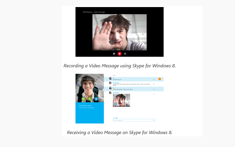 Skype Video Messaging, Skype Voicemail, Video Voicemail