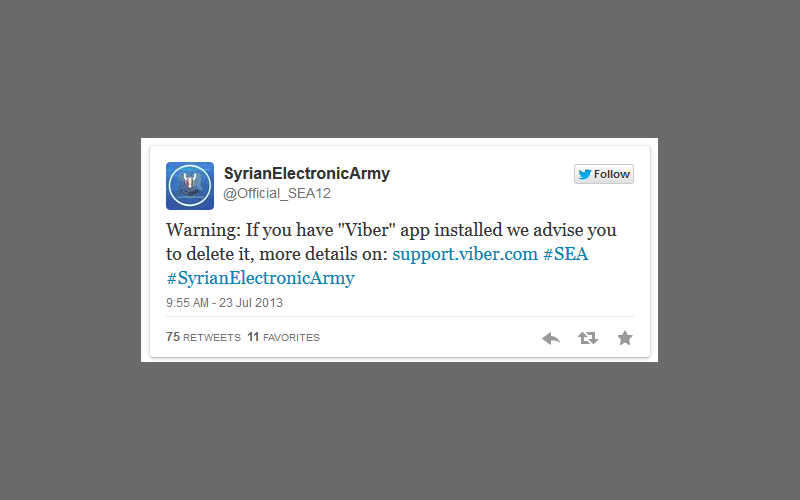 Viber, Viber Hacked, Syrian Electronic Army