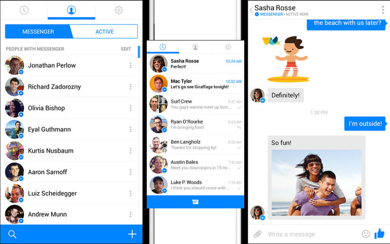 Facebook Messenger, Messenger friends, Messaging and chat apps