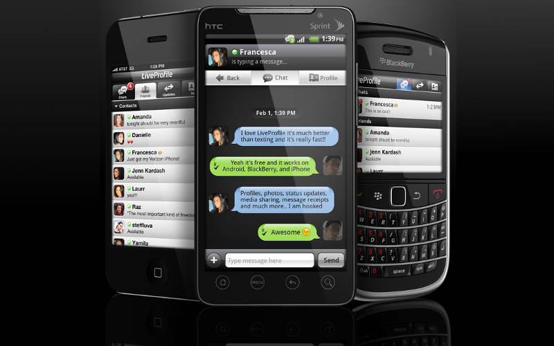 LiveProfile, messaging apps, social software