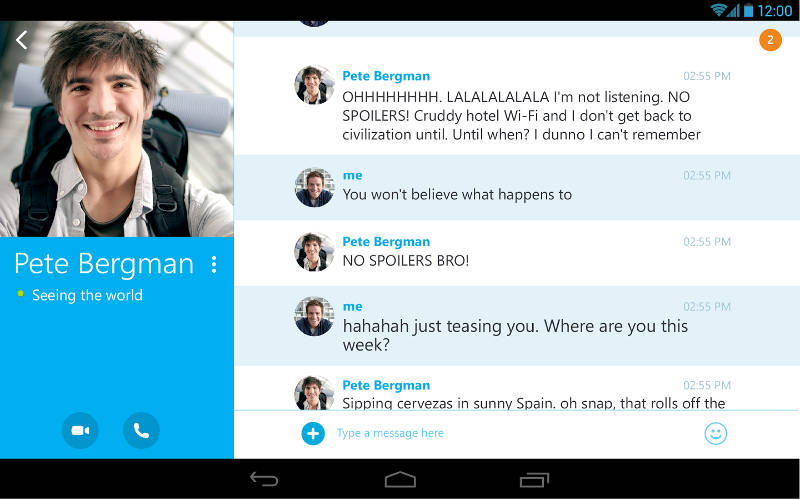 Skype, Skype for Android, Tablet VoIP apps