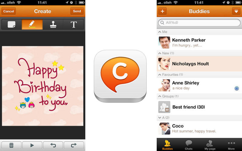 Samsung ChatON, ChatON friends, ChatON app