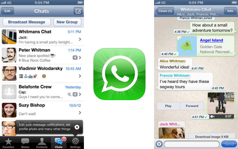 WhatsApp, WhatsApp iOS7, Messenger apps