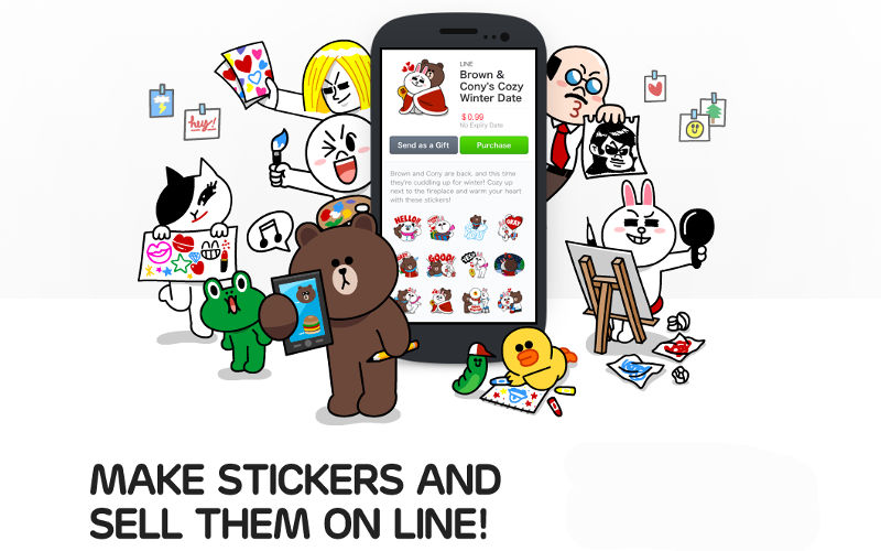 LINE app, LINE creator's market, diy sticker shop