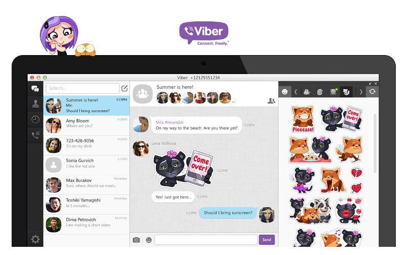Viber app, desktop voip and text, free hd calls
