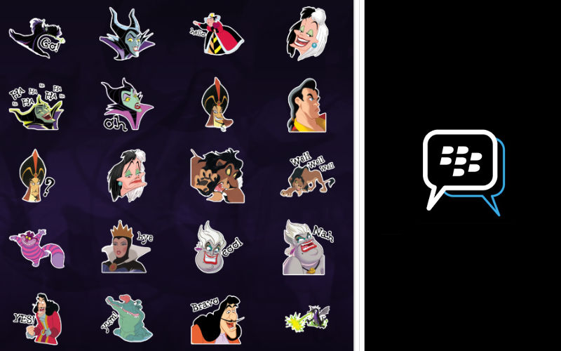 Disney Villains, Disney on BBM, BBM stickers