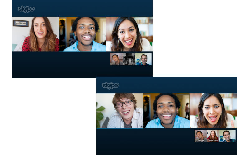 Skype group video calling, free video calls, group chatting on Skype