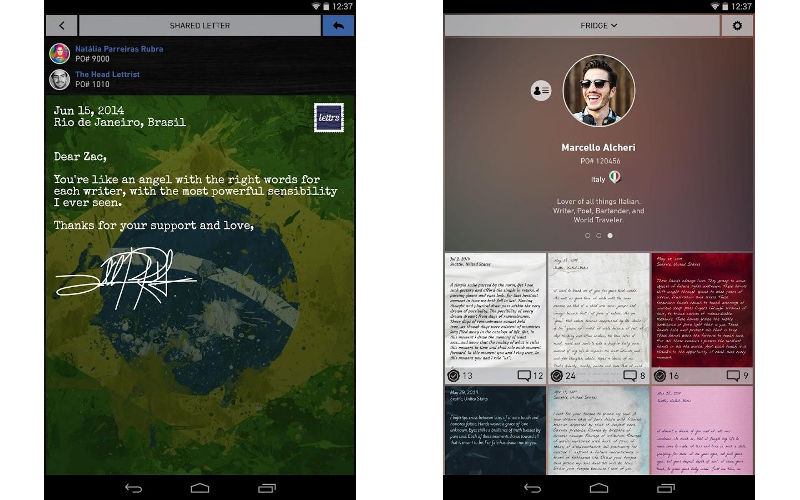 lettrs for Android, letter writing app, Send letters in mail