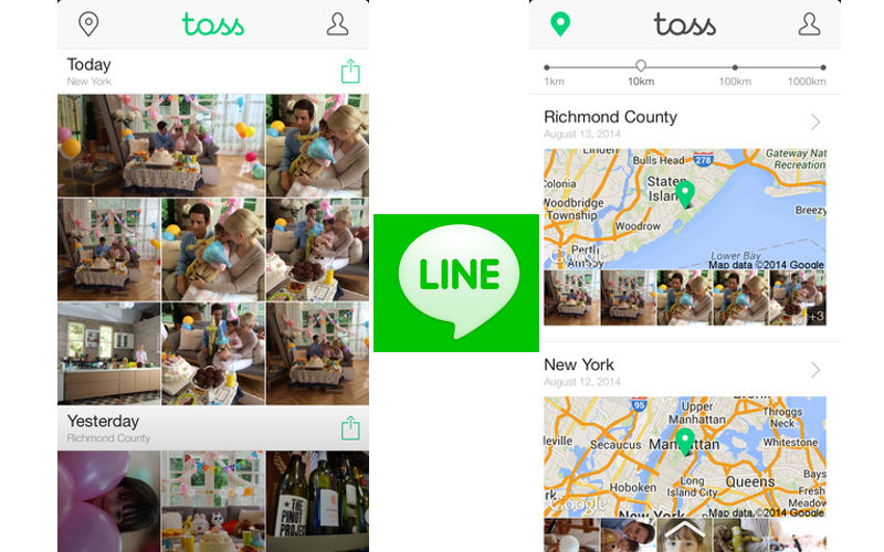 LINE app, LINE Toss, photo and video share