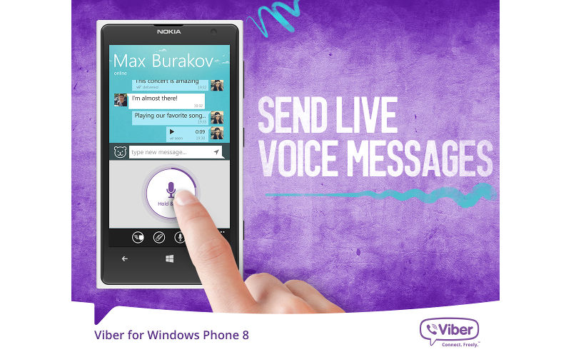 Viber for Windows Phone 8, free calls and text, instant voice apps