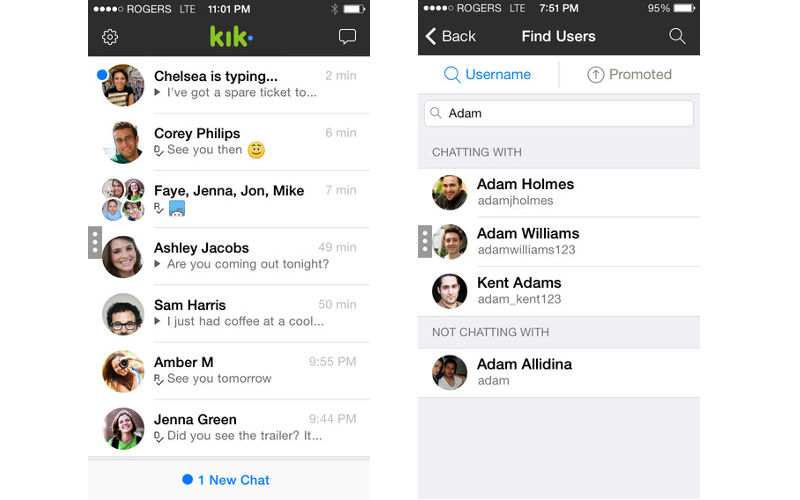 Kik Messenger, messaging apps, Kik cards