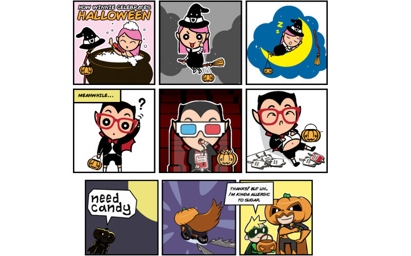 WeChat Halloween Stickers, WeChat app by Tencent, China chat app
