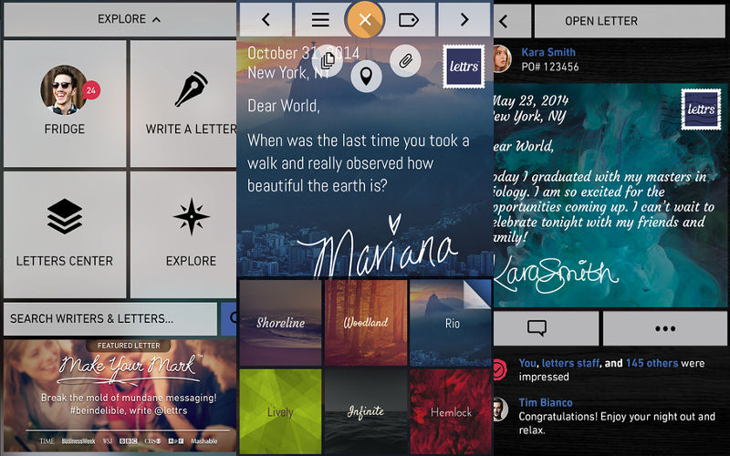 lettrs, letter writing app, messaging apps