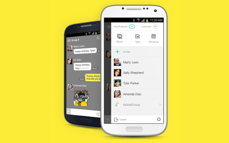 KakaoTalk for Android smartphones and tablets, Kakao-Daum, Daum-Kakao Chat apps