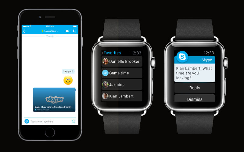 Skype for iOS, Skype for Apple Watch, wearable and smartphones