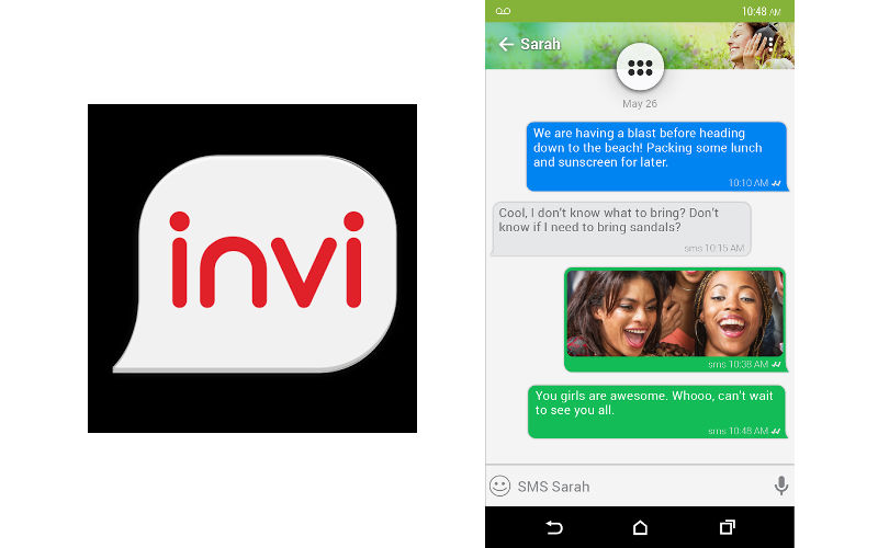 invi SMS app, text message replacement, digital SMS text messages