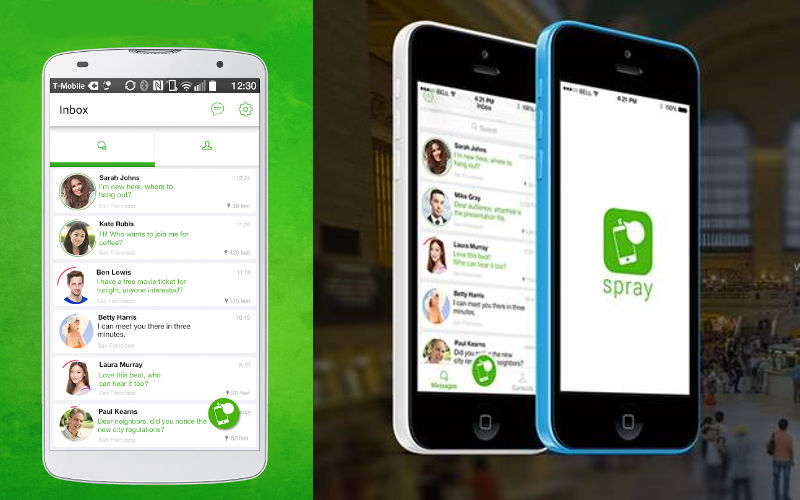 Spray Networks, local messaging, find local people