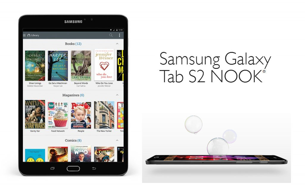 Samsung Galaxy Tab s2 Nook, Android tablets, eReaders